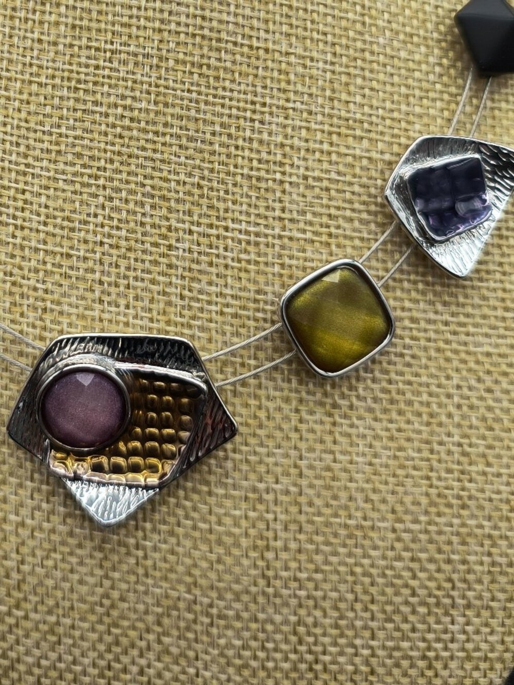 Spoutnik Geometric Modernist Necklace • Colourful Artisan Statement Jewelry